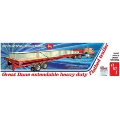 AMT 1/25 Great Dane Extendable Flatbed Semi Trailer Model Kit