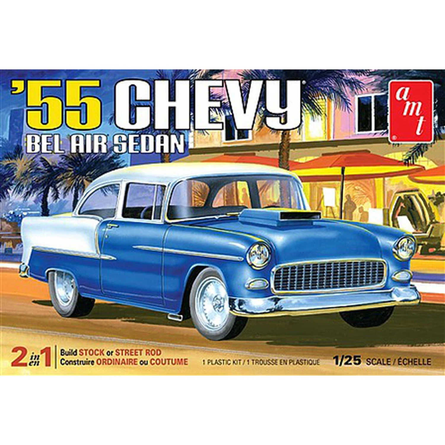 AMT 1/25 1955 Chevy Bel Air Sedan Model Kit 3 AMT 1/25 1955 Chevy Bel Air Sedan Model Kit