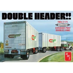 AMT 1/25 Tandem Van Semi Trailers Double Header