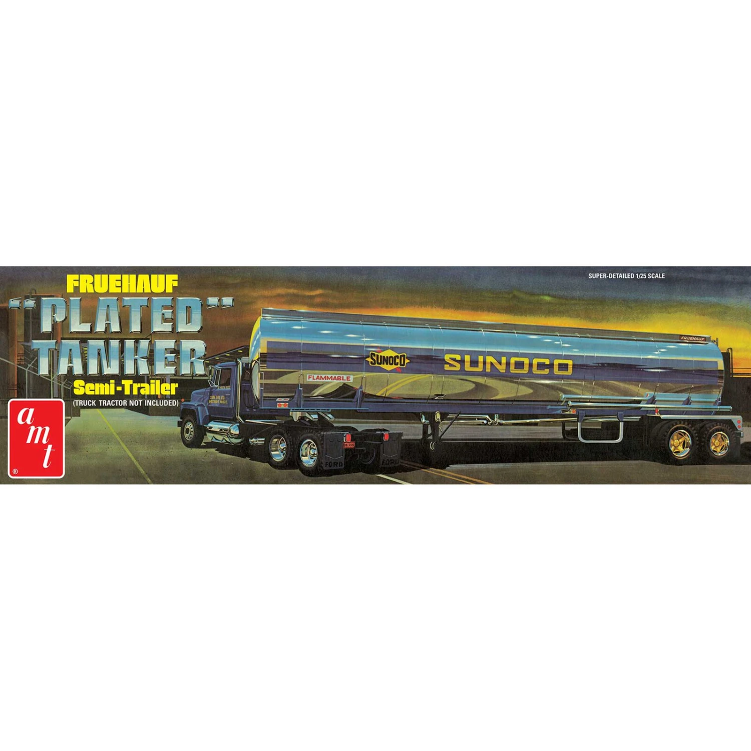 AMT 1/25 Fruehauf Plated Tanker Semi Trailer (Sunoco) Model Kit 3 AMT 1/25 Fruehauf Plated Tanker Semi Trailer (Sunoco) Model Kit